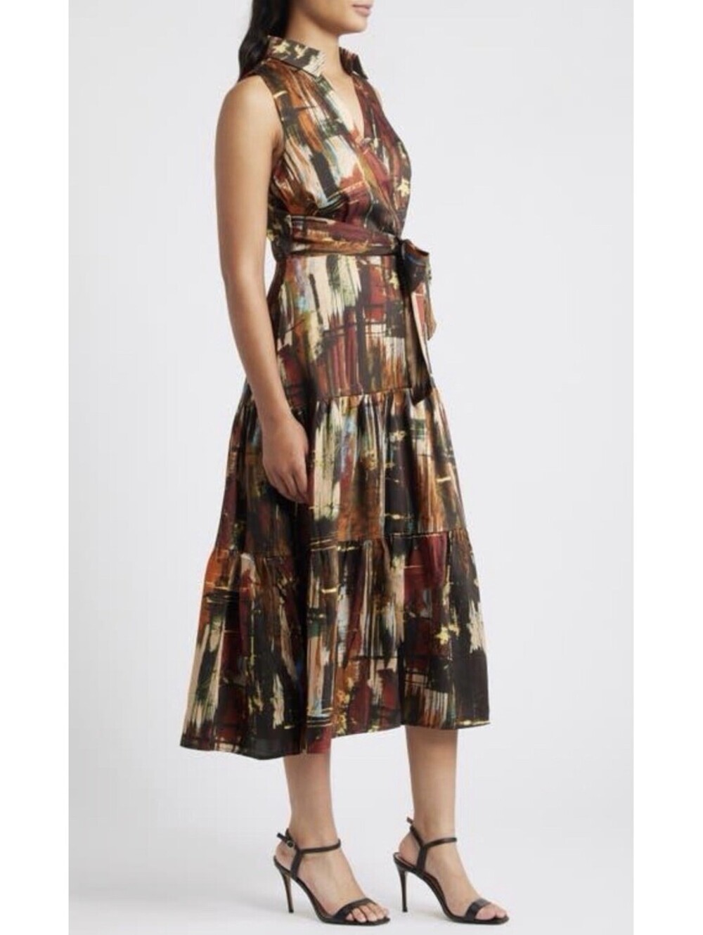 New Tahari Sleeveless Tie Waist Maxi Shirtdress Size 12 $398